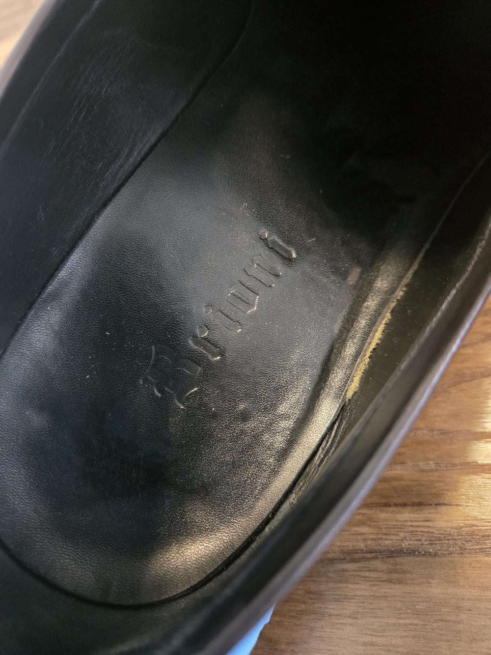 BRIONI Black Leather Block Heeled Almond-Toe Men's Penny Loafers Size 11 - Picture 7 of 12